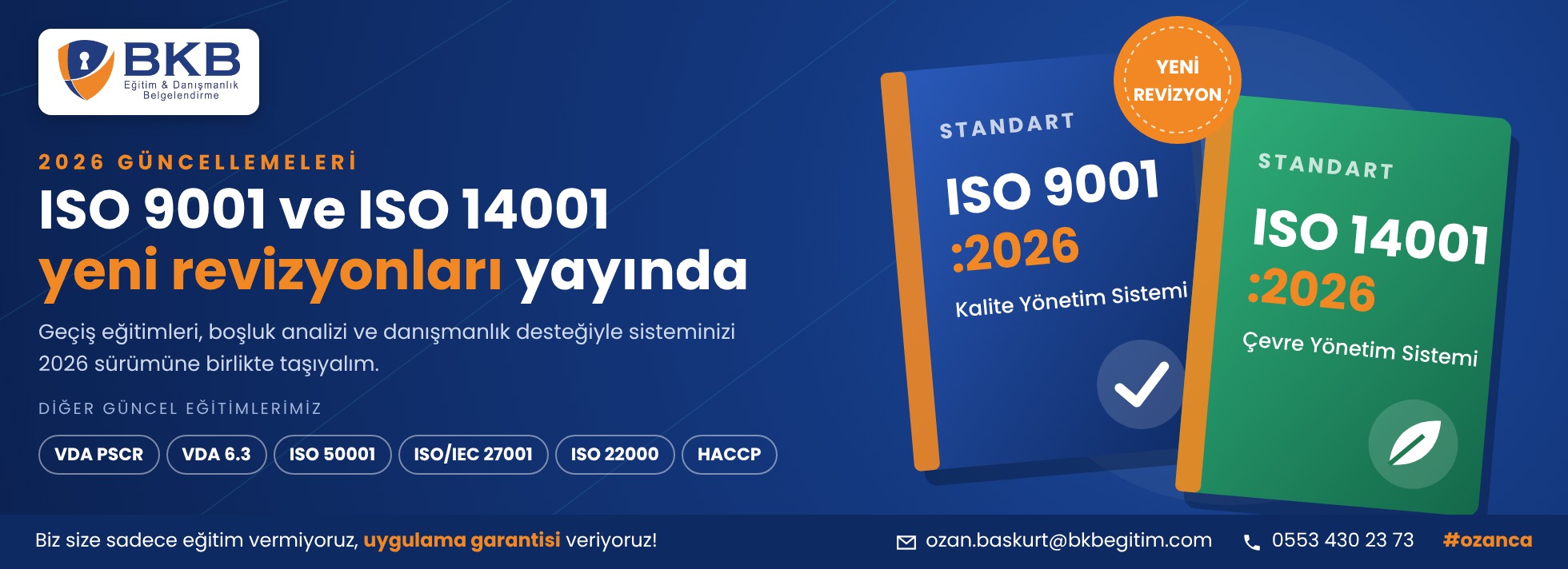ISO 9001:2026 ve ISO 14001:2026 yeni revizyon geçiş eğitimleri ve danışmanlığı - BKB Eğitim Bursa
